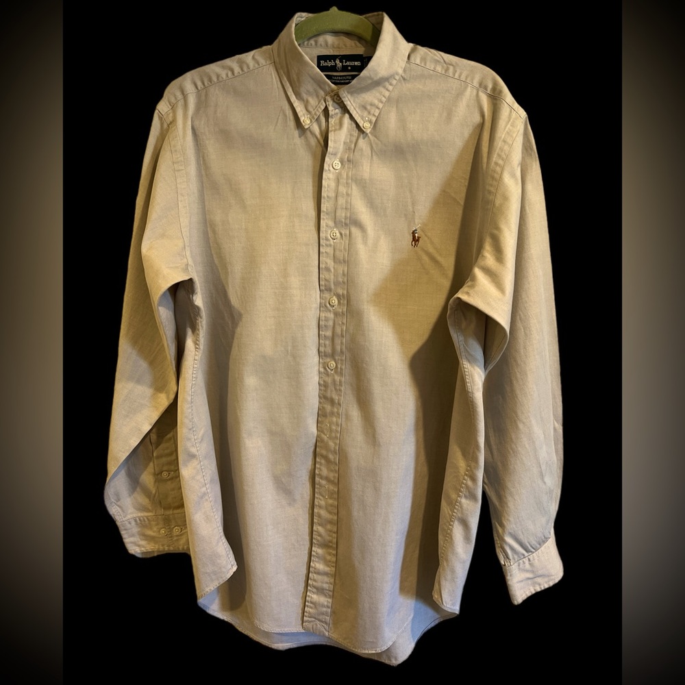 Ralph Lauren Yarmouth Beige Pinpoint‎ Oxford
Cotton Size 16 34/35
Color: Beige